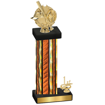 Accented Single Orange Glacier First Place Baseball Trophy