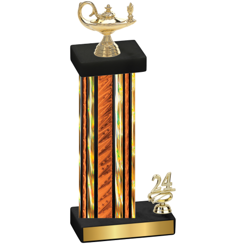 Accented Single Orange Glacier Year Academics Trophy