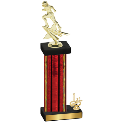 Accented Single Red Glacier First Place Football Trophy