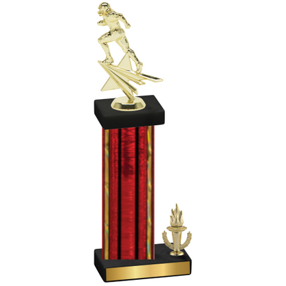 Accented Single Red Glacier Victory Football Trophy