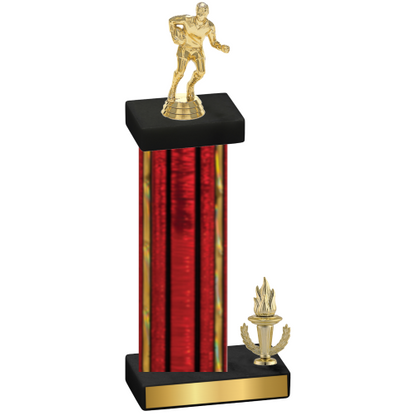 Accented Single Red Glacier Victory Rugby Trophy