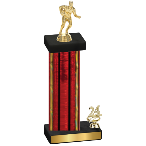 Accented Single Red Glacier Year Rugby Trophy