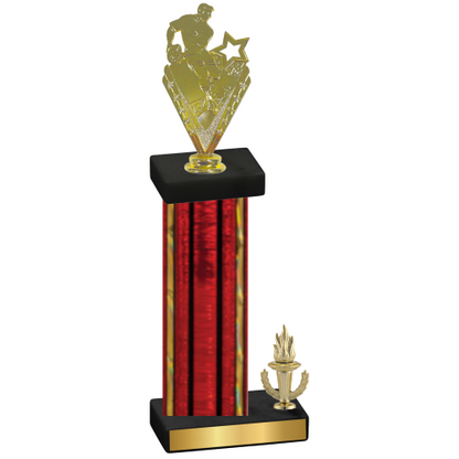 Accented Single Red Glacier Victory Rugby Trophy