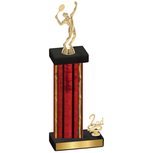 Accented Single Red Glacier Second Place Tennis Trophy