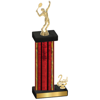 Accented Single Red Glacier Second Place Tennis Trophy