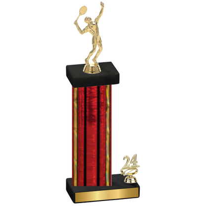 Accented Single Red Glacier Year Tennis Trophy