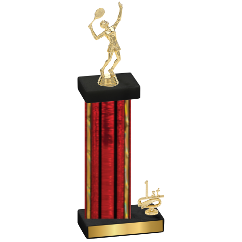 Accented Single Red Glacier First Place Tennis Trophy