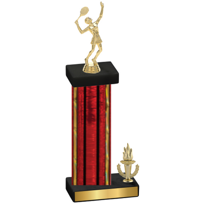 Accented Single Red Glacier Victory Tennis Trophy