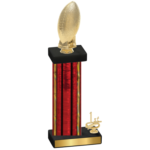 Accented Single Red Glacier First Place Football Trophy