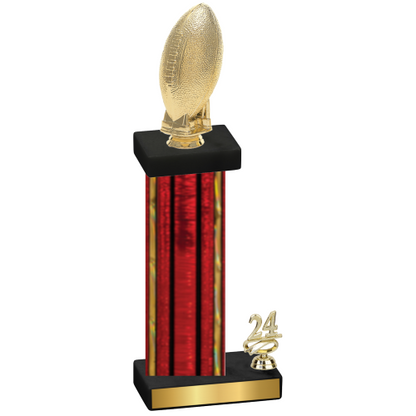 Accented Single Red Glacier Year Football Trophy