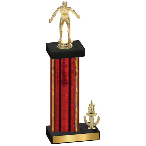 Accented Single Red Glacier Victory Wrestling Trophy