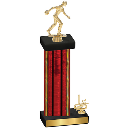 Accented Single Red Glacier First Place Bowling Trophy