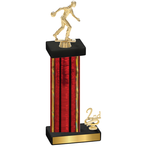 Accented Single Red Glacier Second Place Bowling Trophy