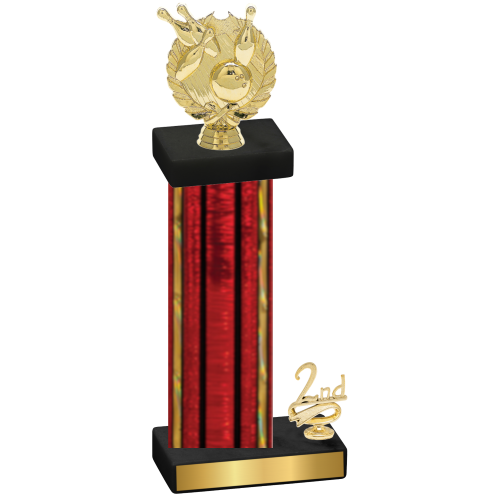 Accented Single Red Glacier Second Place Bowling Trophy