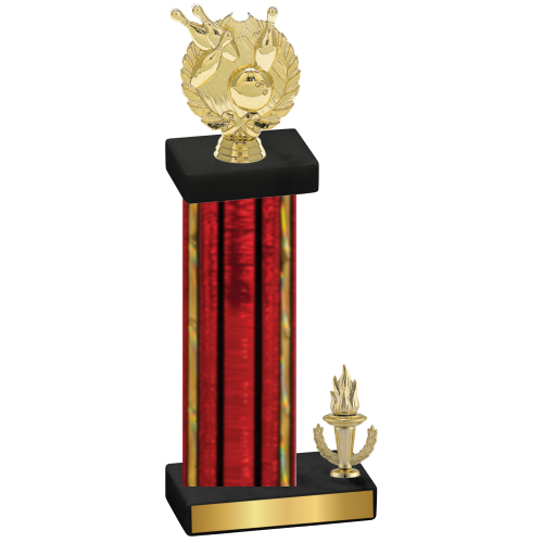 Accented Single Red Glacier Victory Bowling Trophy