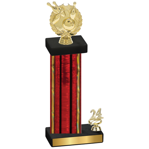 Accented Single Red Glacier Year Bowling Trophy