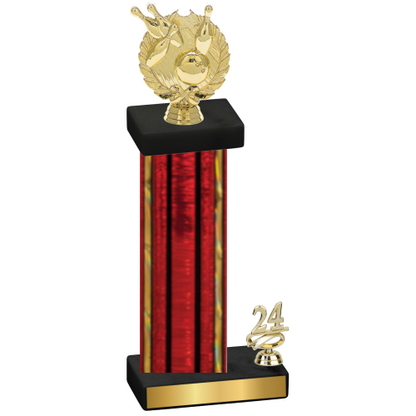 Accented Single Red Glacier Year Bowling Trophy