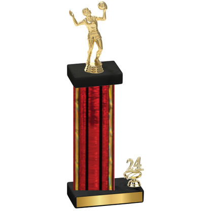 Accented Single Red Glacier Year Volleyball Trophy