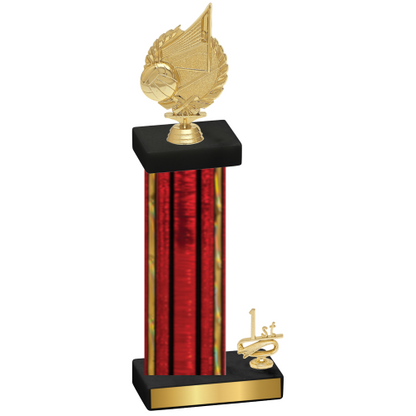 Accented Single Red Glacier First Place Volleyball Trophy