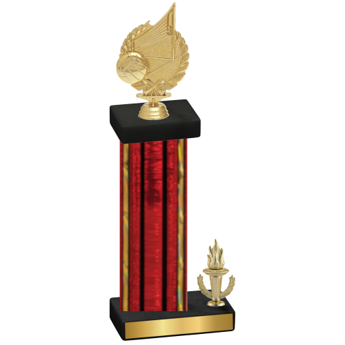 Accented Single Red Glacier Victory Volleyball Trophy