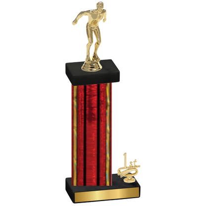 Accented Single Red Glacier First Place Swimming Trophy