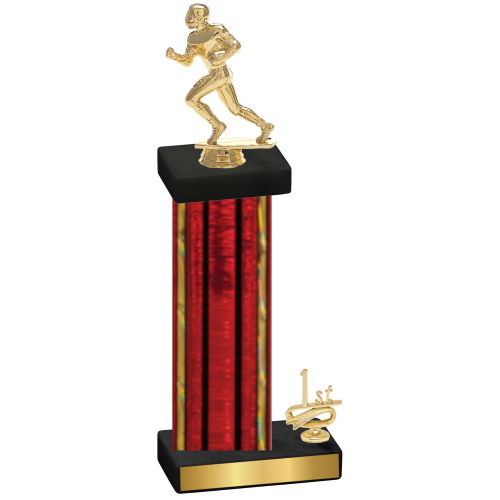 Accented Single Red Glacier First Place Football Trophy