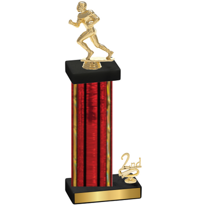 Accented Single Red Glacier Second Place Football Trophy