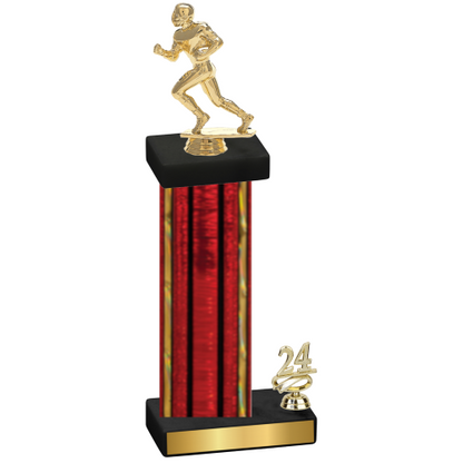 Accented Single Red Glacier Year Football Trophy