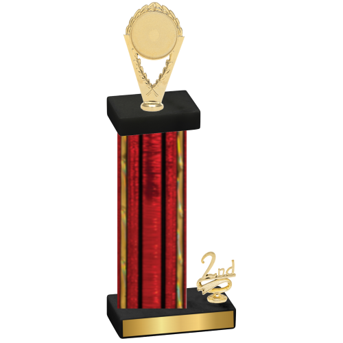 Accented Single Red Glacier Second Place Insert Trophy