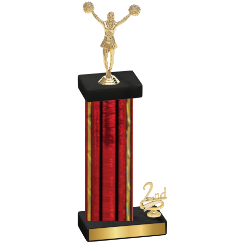 Accented Single Red Glacier Second Place Cheerleading Trophy