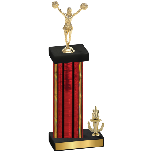 Accented Single Red Glacier Victory Cheerleading Trophy