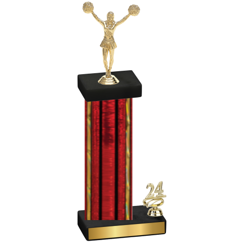 Accented Single Red Glacier Year Cheerleading Trophy