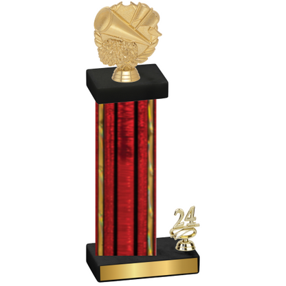 Accented Single Red Glacier Year Cheerleading Trophy