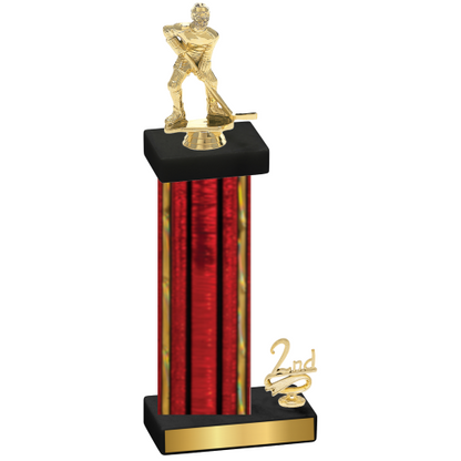 Accented Single Red Glacier Second Place Hockey Trophy