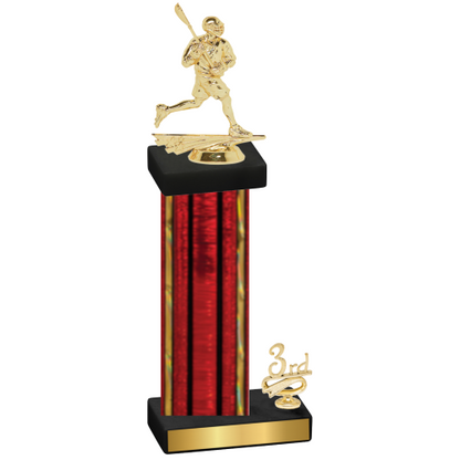 Accented Single Red Glacier Third Place Lacrosse Trophy