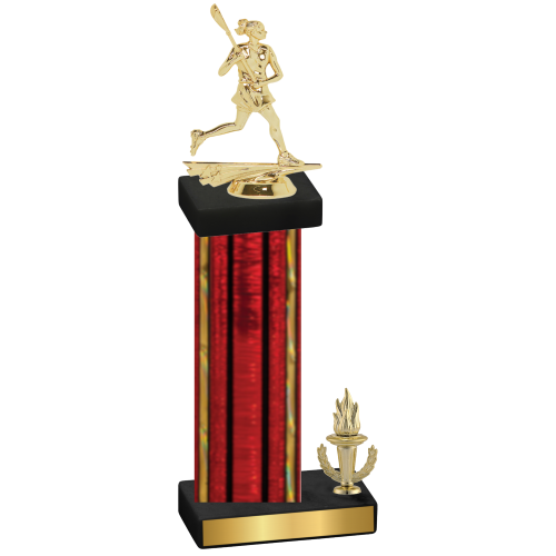 Accented Single Red Glacier Victory Lacrosse Trophy