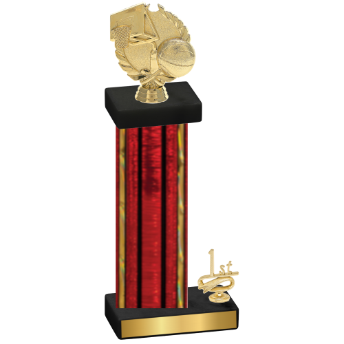 Accented Single Red Glacier First Place Basketball Trophy