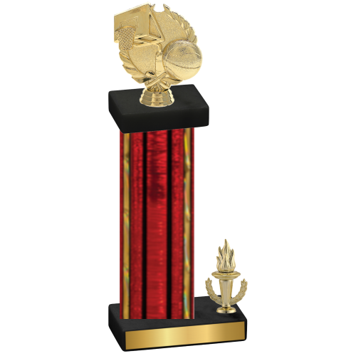 Accented Single Red Glacier Victory Basketball Trophy
