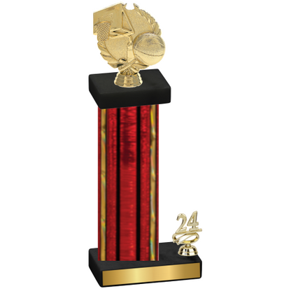 Accented Single Red Glacier Year Basketball Trophy