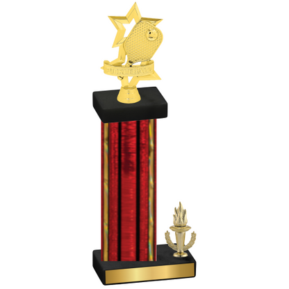 Accented Single Red Glacier Victory Pickleball Trophy