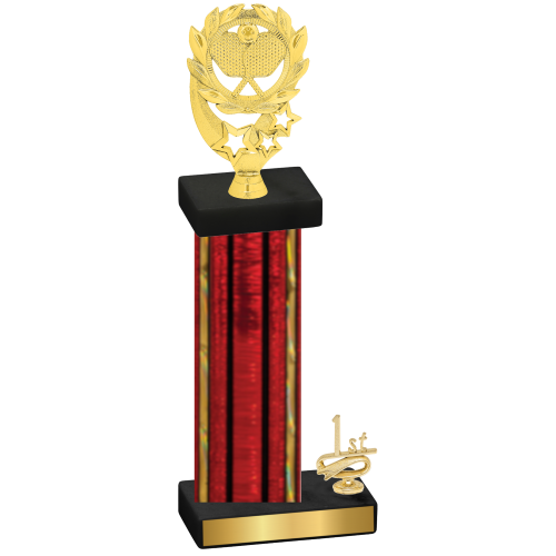 Accented Single Red Glacier First Place Pickleball Trophy