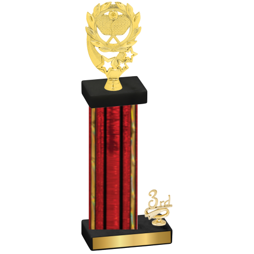 Accented Single Red Glacier Third Place Pickleball Trophy