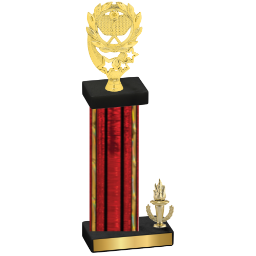 Accented Single Red Glacier Victory Pickleball Trophy
