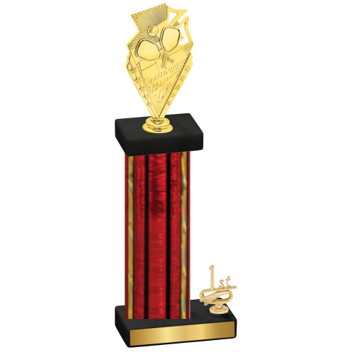 Accented Single Red Glacier First Place Pickleball Trophy