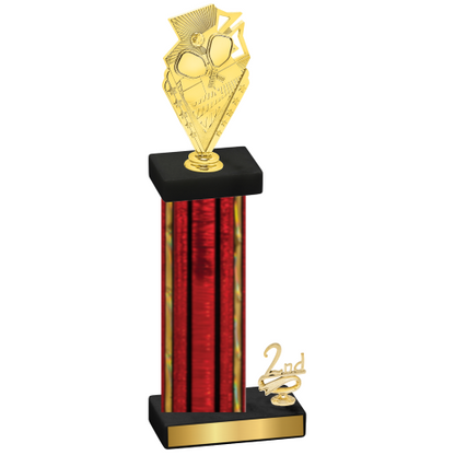 Accented Single Red Glacier Second Place Pickleball Trophy