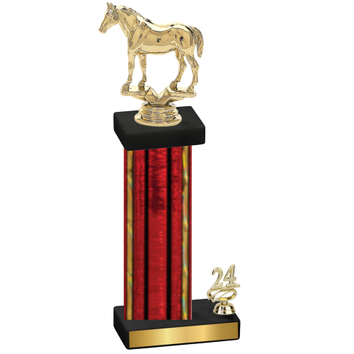 Accented Single Red Glacier Year Horses Trophy