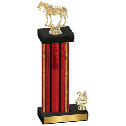 Accented Single Red Glacier Year Horses Trophy