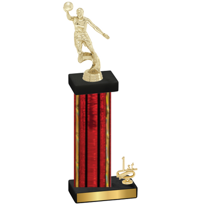 Accented Single Red Glacier First Place Basketball Trophy