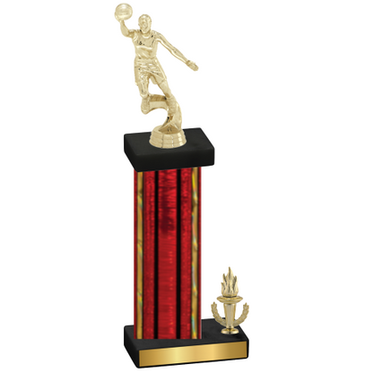 Accented Single Red Glacier Victory Basketball Trophy