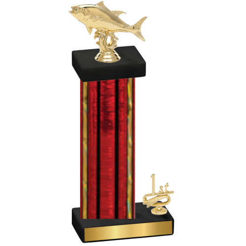 Accented Single Red Glacier First Place Fishing Trophy